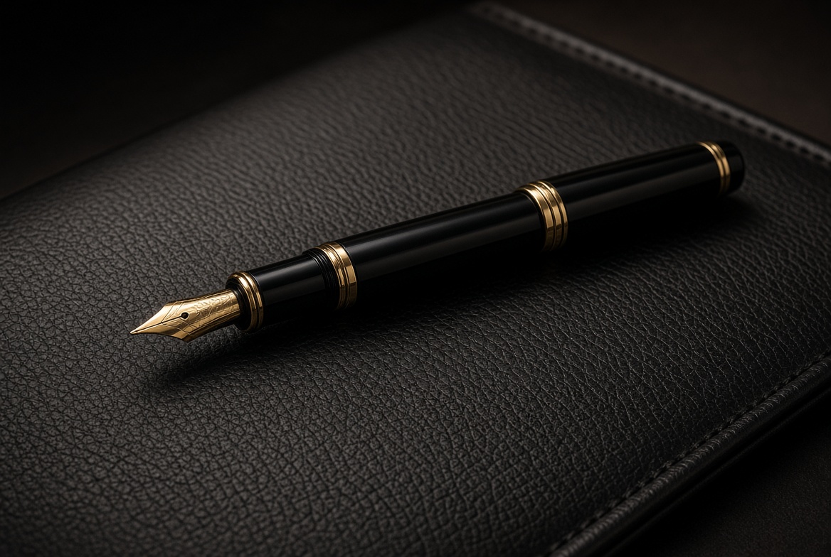 Black fountain pen